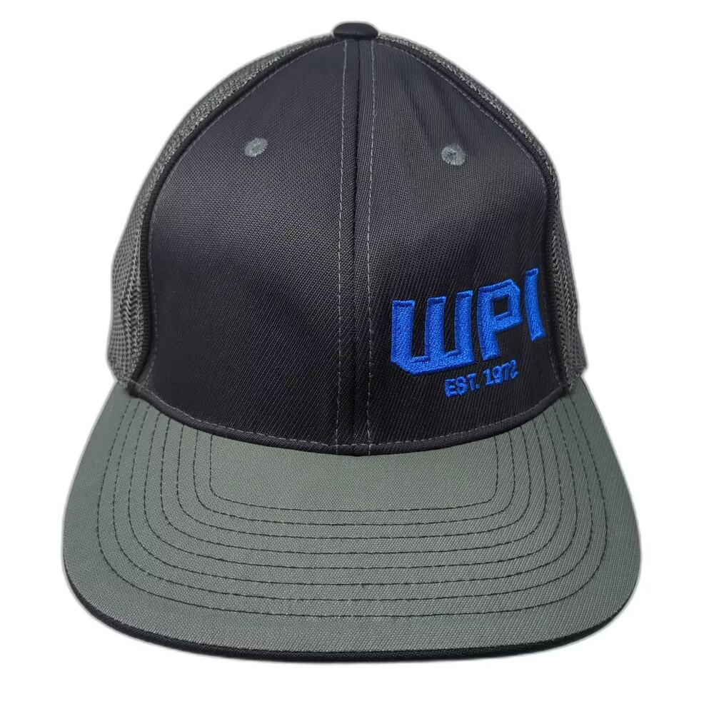 Pacific Headwear Baseball Cap Black Gray XL WPI Embroidered Mesh Back Pro Hat